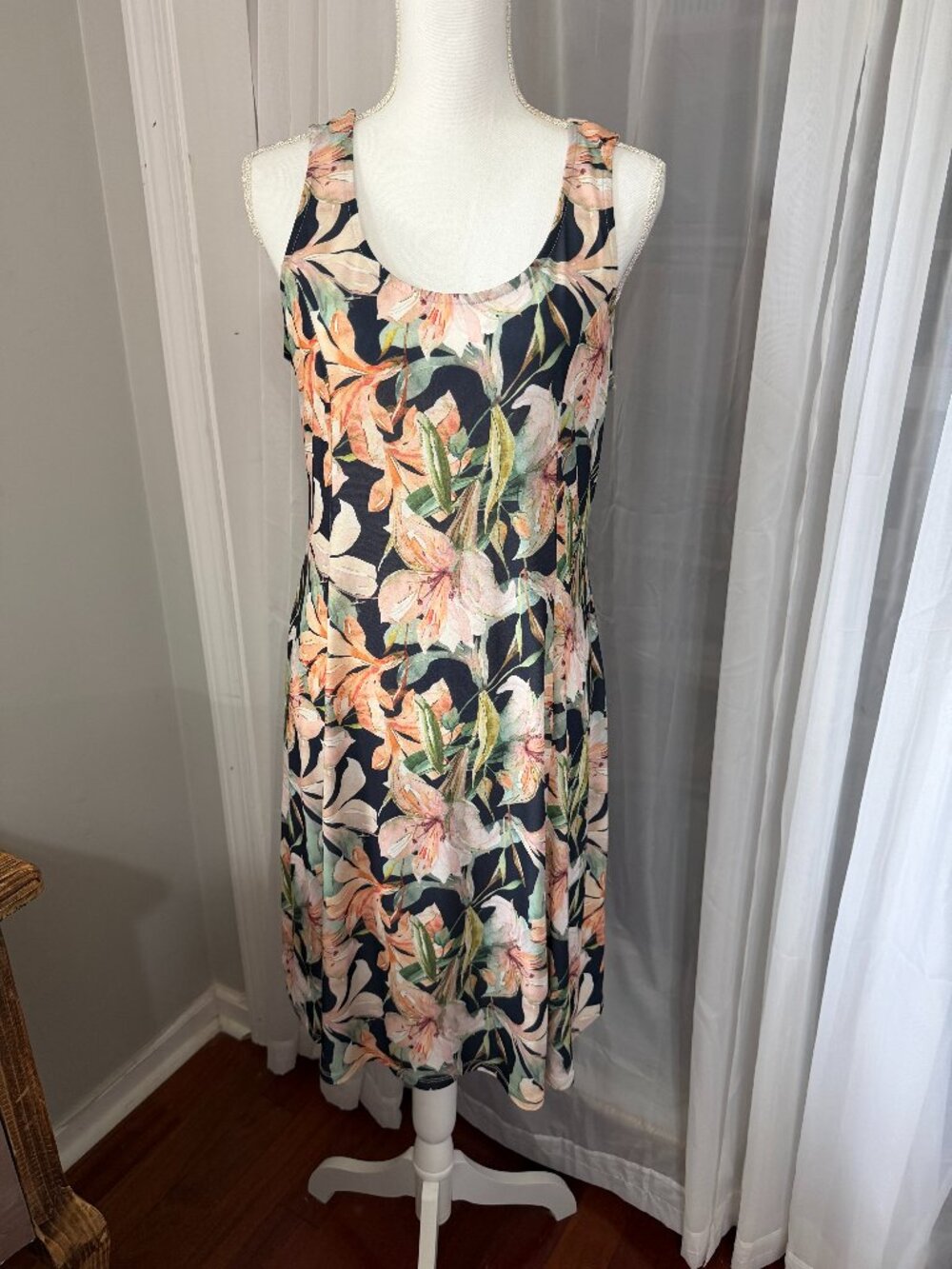 Lascana Floral Sleeveless Midi Dress Size 10